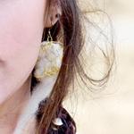 wool felted earrings with gold and silver wire
choose brass, silver, and gold wire