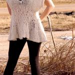 White Merino wool hand knit sweater tank
